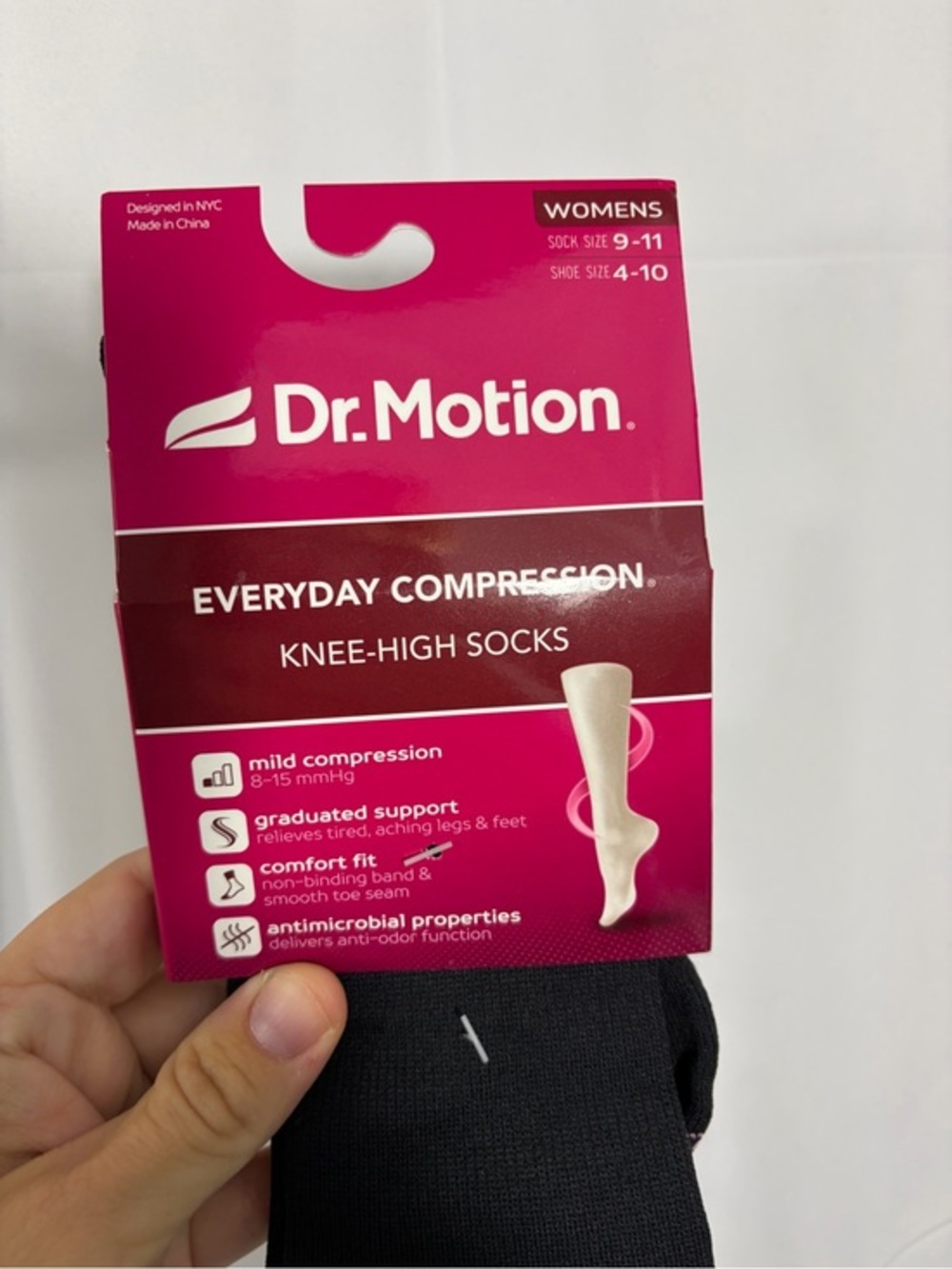 NWT Dr. Motion Women’s Size 9-11 Black Compression Knee-High Socks